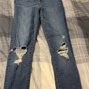 Stylish Blue Distressed Women Jeans